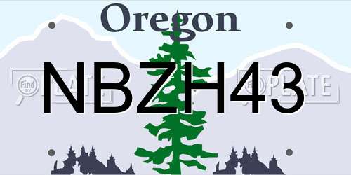 NBZH43 Oregon License Plate
