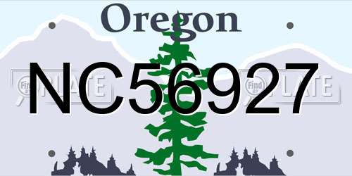 NC56927 Oregon License Plate