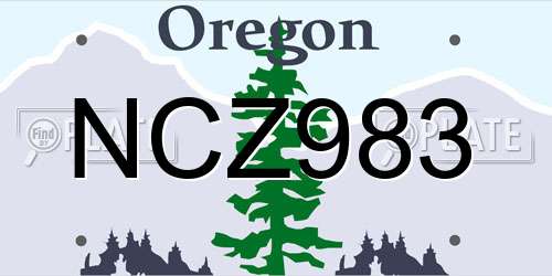 NCZ983 Oregon License Plate