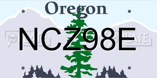 NCZ98E Oregon License Plate