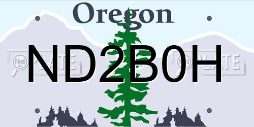 ND2B0H Oregon License Plate