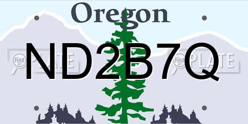 ND2B7Q Oregon License Plate