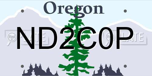 ND2C0P Oregon License Plate