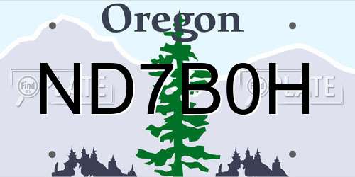 ND7B0H Oregon License Plate