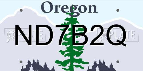 ND7B2Q Oregon License Plate