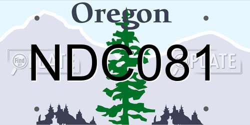 NDC081 Oregon License Plate