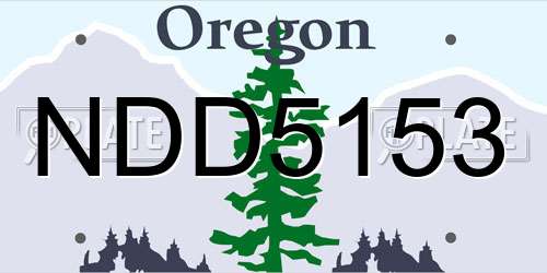 NDD5153 Oregon License Plate
