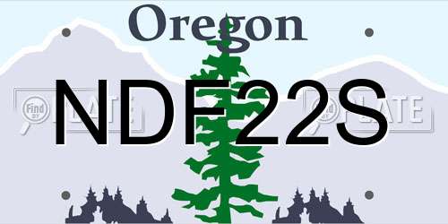 NDF22S Oregon License Plate