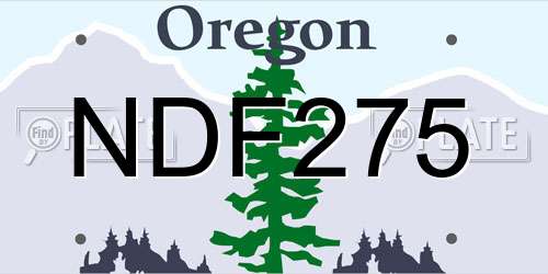 NDF275 Oregon License Plate