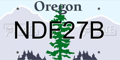 NDF27B Oregon License Plate