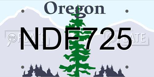 NDF725 Oregon License Plate