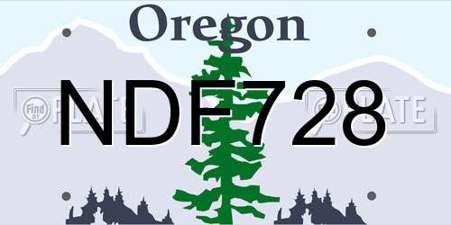NDF728 Oregon License Plate