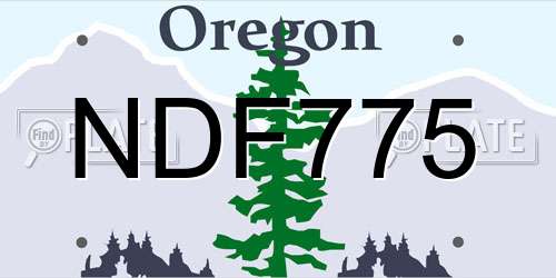 NDF775 Oregon License Plate