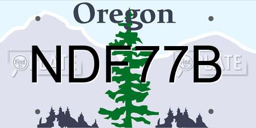NDF77B Oregon License Plate