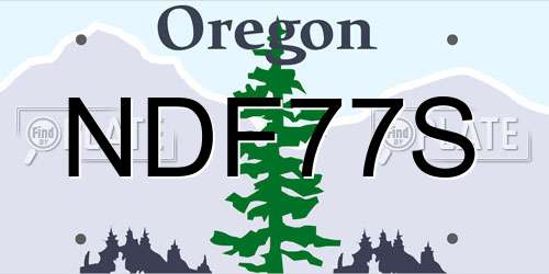 NDF77S Oregon License Plate