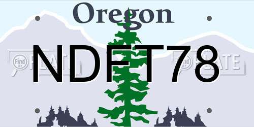 NDFT78 Oregon License Plate