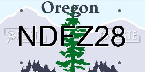 NDFZ28 Oregon License Plate