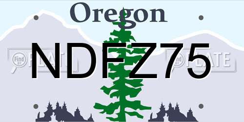 NDFZ75 Oregon License Plate