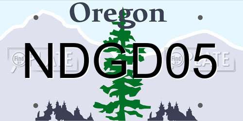 NDGD05 Oregon License Plate