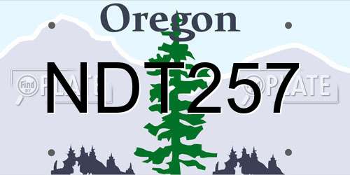 NDT257 Oregon License Plate