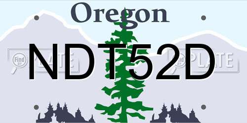 NDT52D Oregon License Plate
