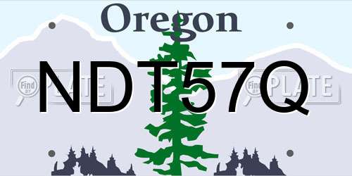 NDT57Q Oregon License Plate