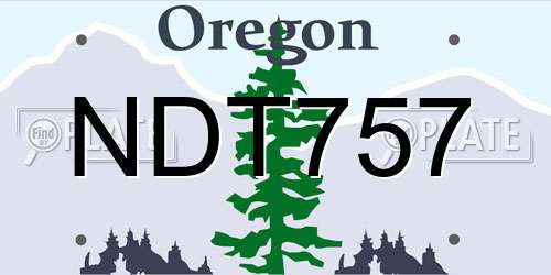 NDT757 Oregon License Plate