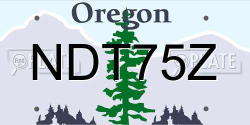NDT75Z Oregon License Plate