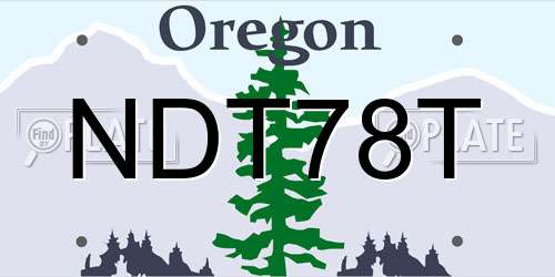 NDT78T Oregon License Plate