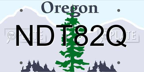 NDT82Q Oregon License Plate