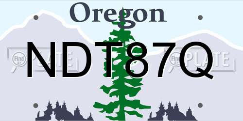NDT87Q Oregon License Plate