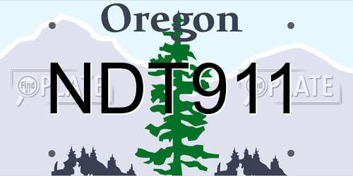NDT911 Oregon License Plate