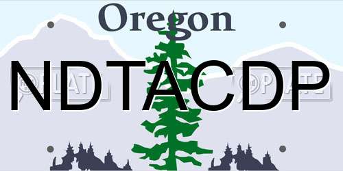 NDTACDP Oregon License Plate