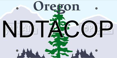 NDTACOP Oregon License Plate