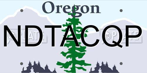 NDTACQP Oregon License Plate