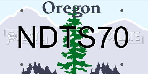 NDTS70 Oregon License Plate