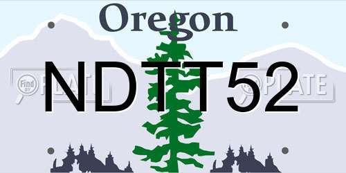 NDTT52 Oregon License Plate