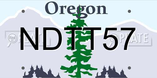 NDTT57 Oregon License Plate