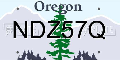 NDZ57Q Oregon License Plate