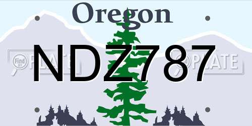 NDZ787 Oregon License Plate