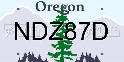 NDZ87D Oregon License Plate