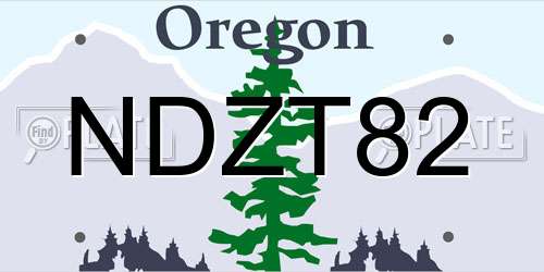 NDZT82 Oregon License Plate