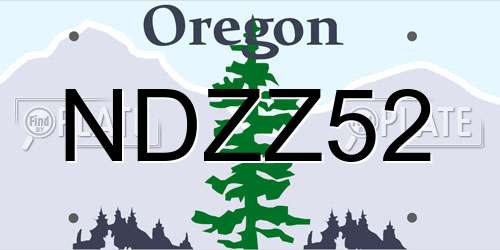 NDZZ52 Oregon License Plate