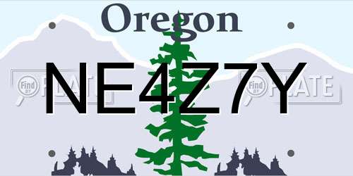 NE4Z7Y Oregon License Plate