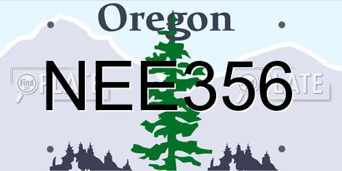 NEE356 Oregon License Plate