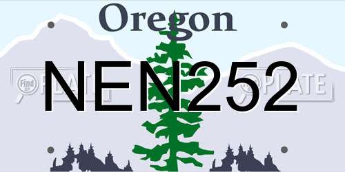 NEN252 Oregon License Plate