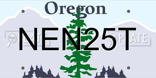 NEN25T Oregon License Plate