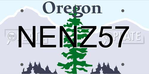 NENZ57 Oregon License Plate