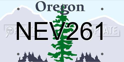 NEV261 Oregon License Plate