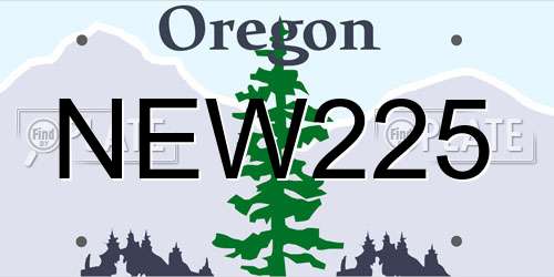 NEW225 Oregon License Plate